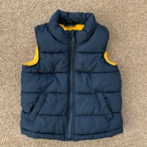 Old Navy Blue/Yellow Puffer Vest